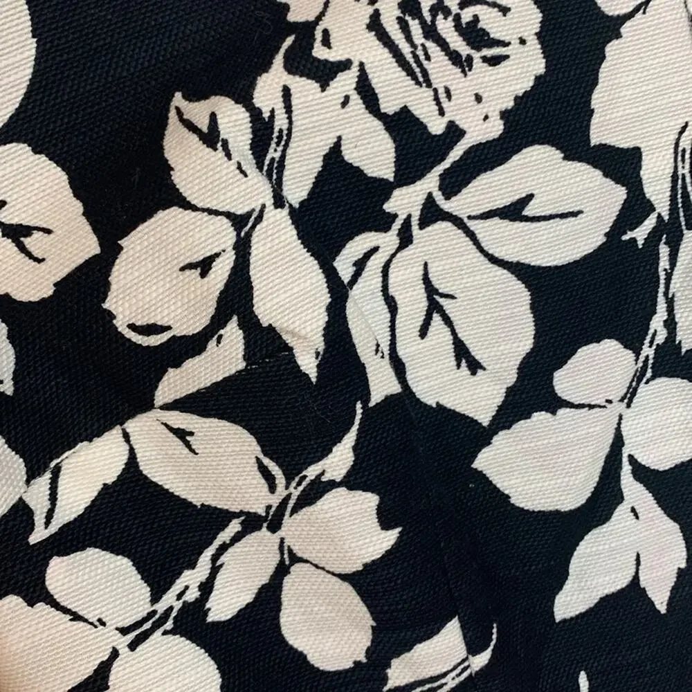 Talbot's women's size 6 small black white floral dress business casual tweed lin
